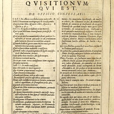 Book Six, "Magicarum Disquisitionum qui est de Officio Confessarii (Magic Investigations, that is, the Duty of the Confessors)." BF 1600 D5 1608 