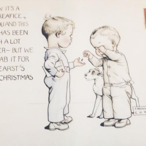 Christmas card from Fanny Cory for William Randolph Hearst