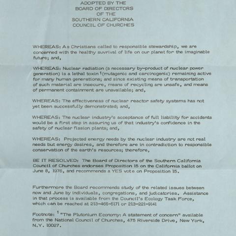 Ecology Task Force flyer, February 25, 1976