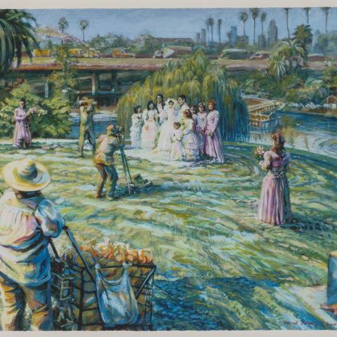 David Botello, "Wedding Photos—Hollenbeck Park," Giclée print, 2004
