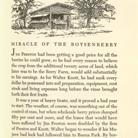 Chapter title page. Fabulous Farmer, The Story of Walter Knott and His Berry Farm. S417.K62 H6