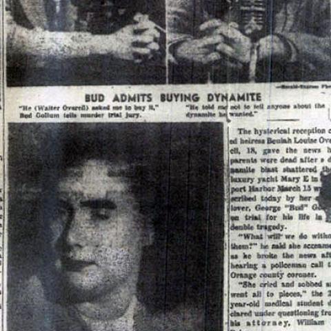News clipping: Testimony of George Gollum in Overell yacht blast