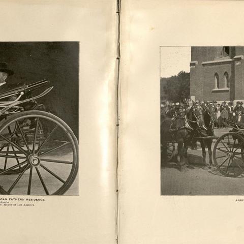 His Excellency Upon Arrival at Los Angeles En Route to Franciscan Fathers' Residence and Arrival of Procession at St. Joseph's Church