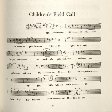 Children’s Field Call, lyrics and music in Negro Songs of Alabama, 1960
