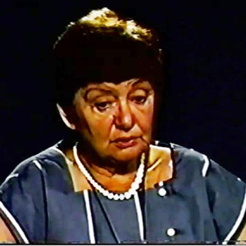 Still frame from Beba Leventhal's Video Interview, Child Survivors of the Jewish Holocaust Collection