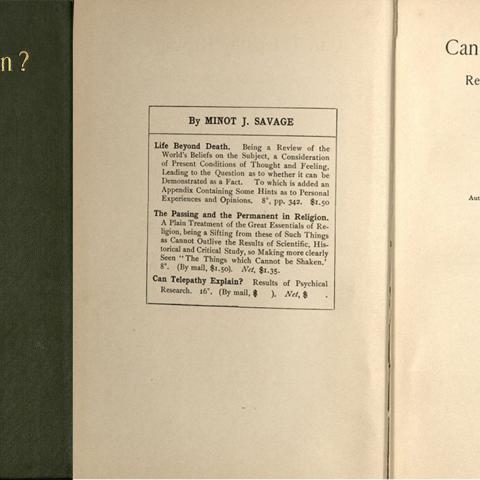 Cover and title page, Can Telepathy Explain? Results of Psychical Research