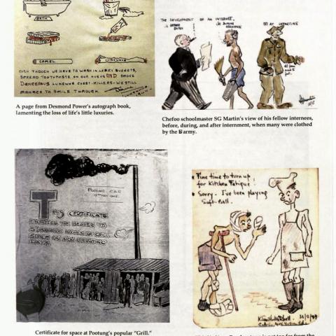 Four camp cartoons, in Captives of Empire: The Japanese Internment of Allied Civilians in China, 1941-1945 