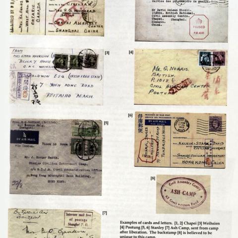 Examples of cards and letters sent from various camps, in Captives of Empire: The Japanese Internment of Allied Civilians in China, 1941-1945