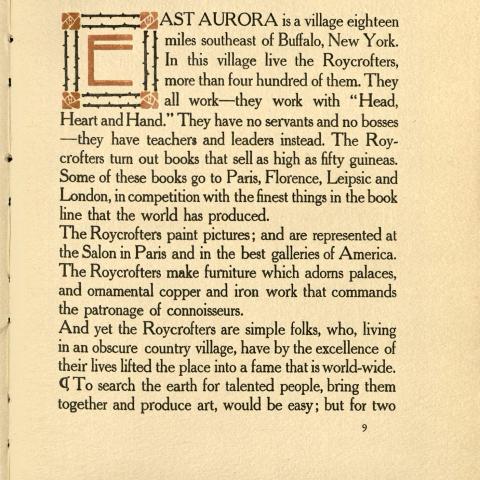 Page 9, The Book of the Roycrofters, Z 232 R8 H8 