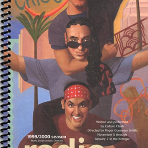 Advertisement for "Radio Mambo" at the Arena Stage, Washington, D.C., 1999-2000