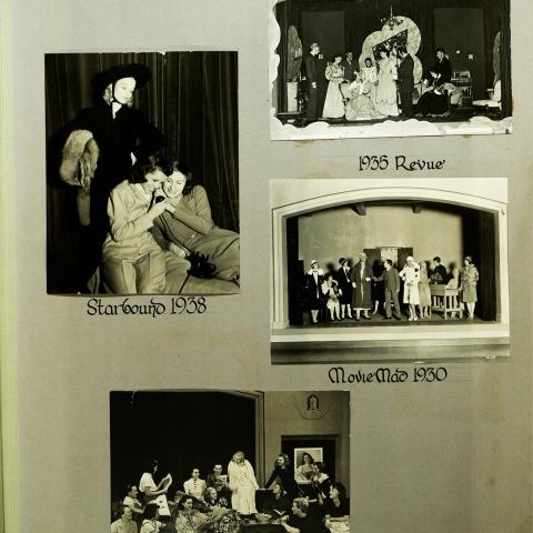 Scrapbook page of club performances
