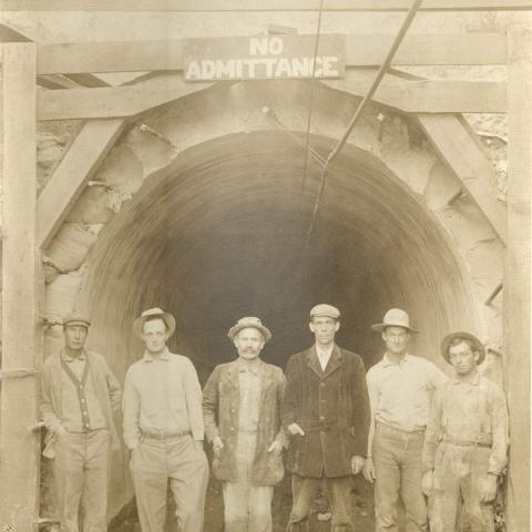 Aqueduct workers pose at the Elizabeth Tunnel