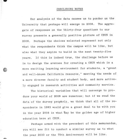 Concluding remarks of survey results placed in 25th anniversary time capsule