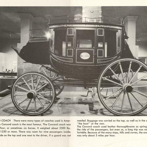 The Concord Coach, built high and wide to handle the rough, rutted roads