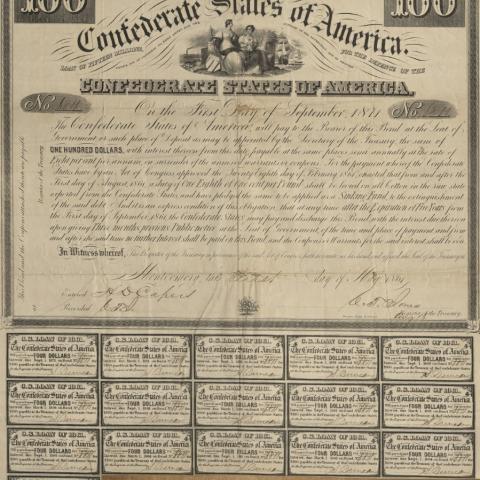 Confederate States of America Bond, 1861