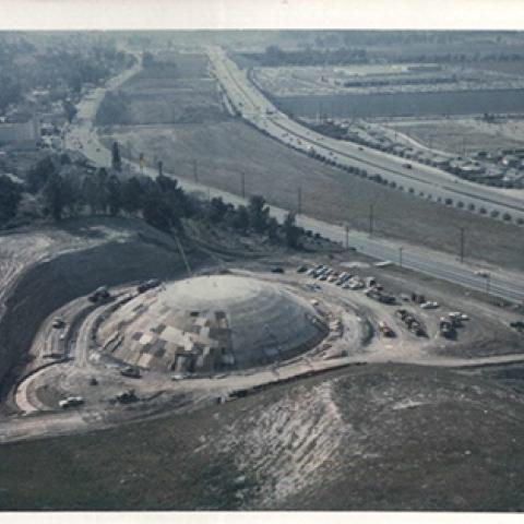 Photograph series of Valley Music Theatre dome construction, ca. 1963