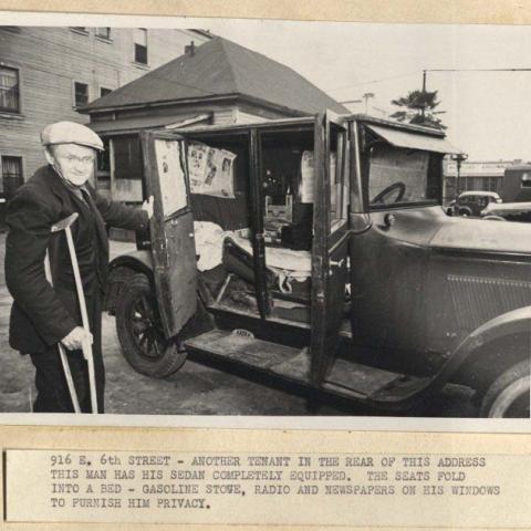 Photograph of a converted car home