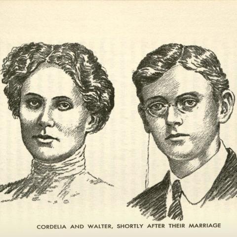 Illustration of Cordelia and Walter. Fabulous Farmer, The Story of Walter Knott and His Berry Farm. S417.K62 H6