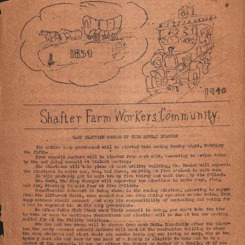 Covered Wagon News, Shafter Farm Workers Community, February 3, 1940