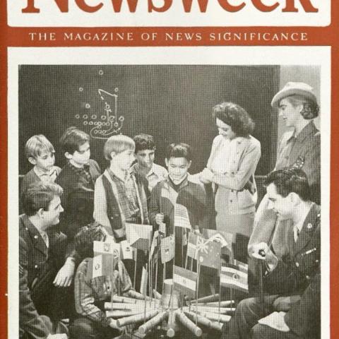 Still from dramatic short "It Happened in Springfield" on a Newsweek promotional brochure, 1945
