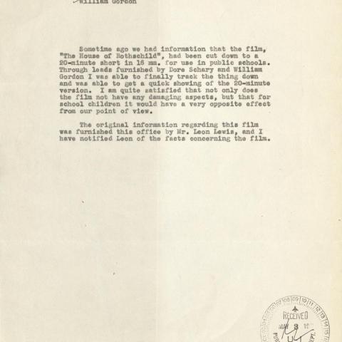 Review of "The House of Rothschild" by Fred Herzberg, April 29, 1948