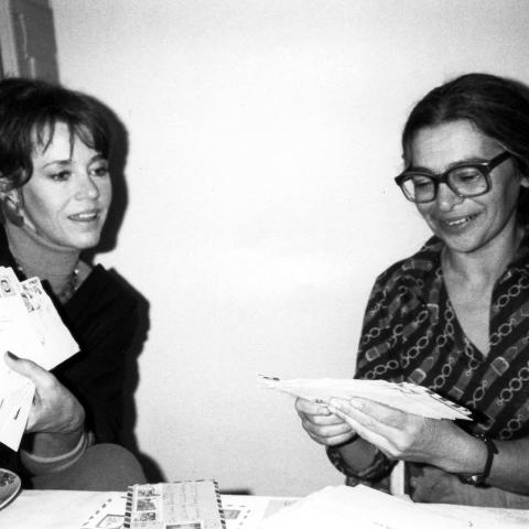 Ida Nudel with Jane Fonda, April 1984