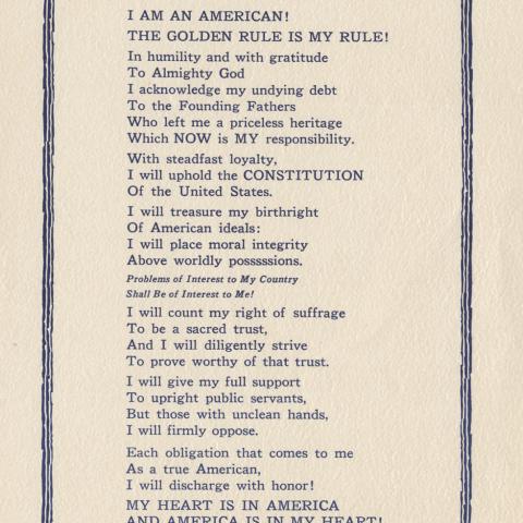 Pledge, I am an American! by Benjamin E. Neal, 1940