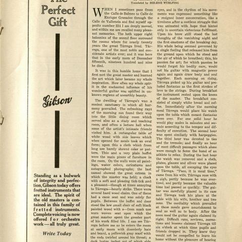 Francisco Tarrega article in The Crescendo, December 1930