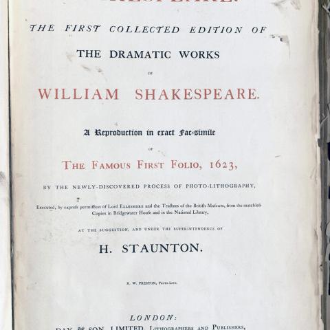 Title Page, Shakespeare. The first collected edition of the dramatic works of William Shakespeare, by William Shakespeare, 1564-1616, 1866, PR2751 .A15 1866