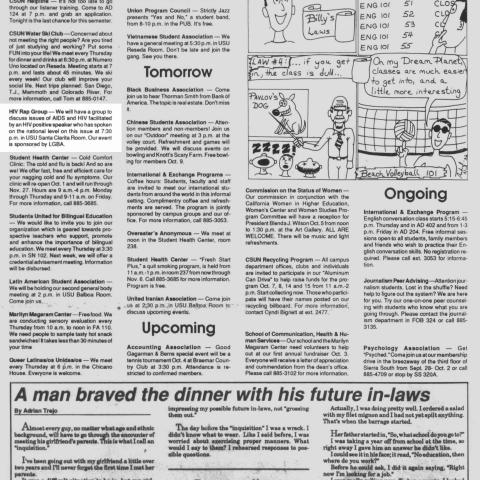 Daily Sundial, October 1, 1992