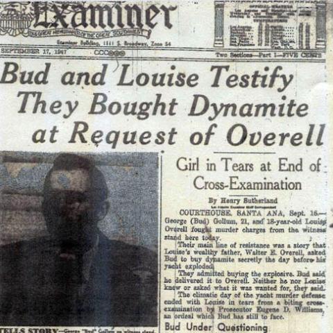 News clipping: Gollum and Overell fought murder charges from the witness stand 