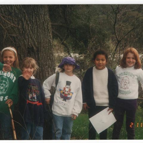 From 1995, a group of Girl Scouts enjoy a hiking trip to Eaton Canyon.  