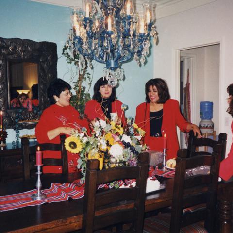 Maria Reza, Laura Casas-Frier, and Corina Alarcon at Los Posadas celebration, December 1998