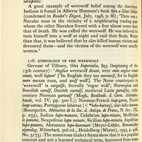 Entry 116. Ethnology of the Werewolf 