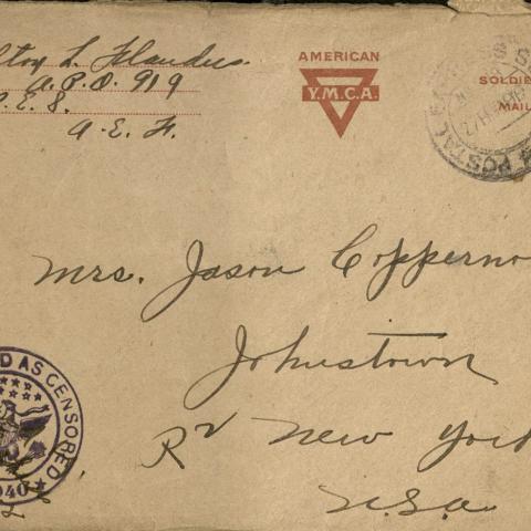 Envelope containing a letter from Alton Flanders to his cousin