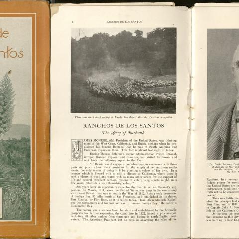 Cover and pages two and three of Ranchos de Los Santos: The Story of Burbank