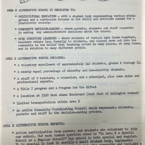 Facts About the Alternative School, Spring 1976
