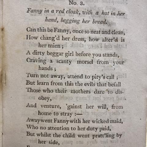 Verse from The History of Little Fanny, GT737 .H57 1810