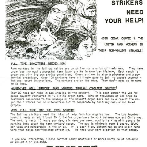 Flyer, Salinas Strikers Need Your Help!