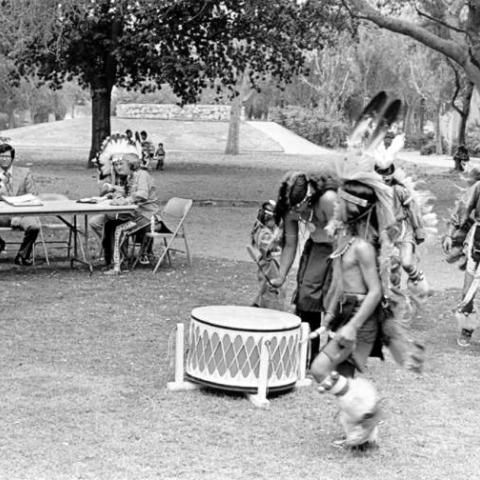 Fernandeno Tataviam Tribe members at San Fernando Mission, 1974