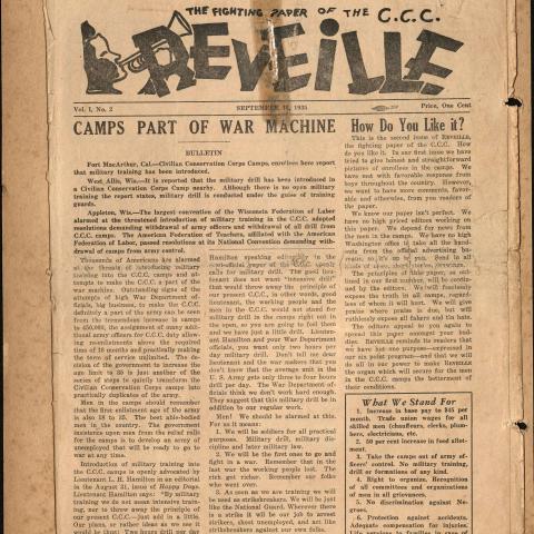 Cover of Reveille, camp newsletter