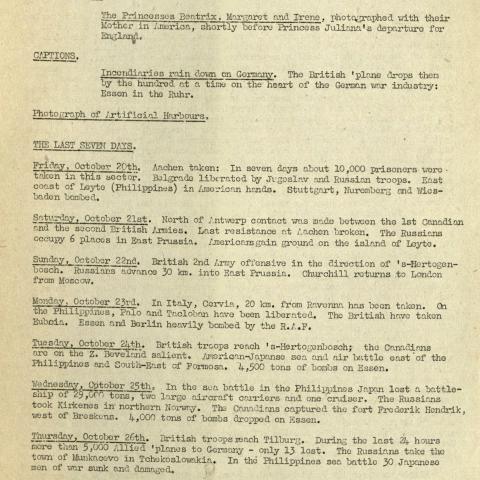 First page of English-language translation of De Vliegende Hollander (the Flying Dutchman), no. 64, Friday, October 27, 1944