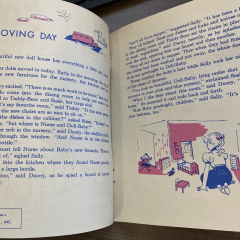 Story to go along with The Fold-Away Doll House and Play Book of Cut-Out Furniture, TT174.5.P3 F6 1949