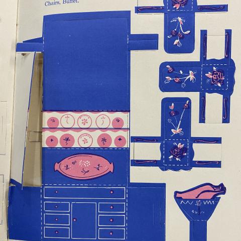 Furniture cut-outs from The Fold-Away Doll House and Play Book of Cut-Out Furniture, TT174.5.P3 F6 1949