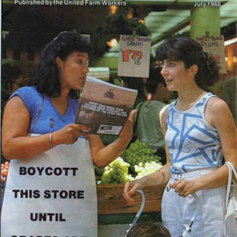 Cover, Food and Justice magazine, July 1988