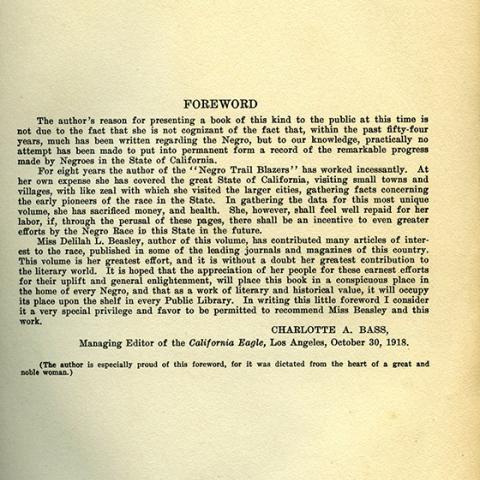 Foreword, The Negro Trail Blazers of California 