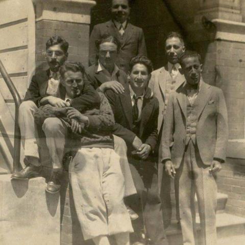 Group of men dressed in suits, ca. 1900