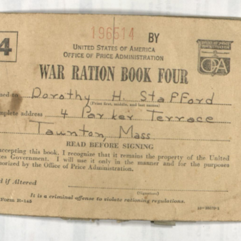 Dorothy Stafford War Ration Book Four, WWII Rationing Collection