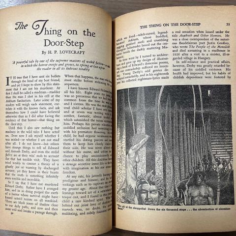 H.P. Lovecraft, "The Thing on the Door-Step," Weird Tales, January 1937. PN 3435 W53