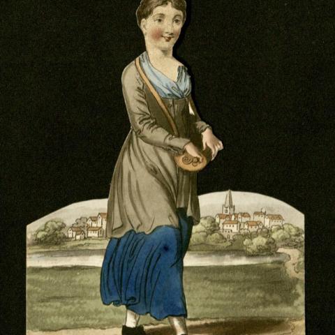 "Lauretta with her Herdy-Gerd."